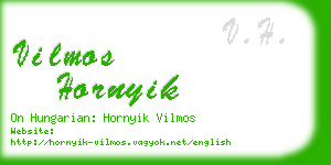 vilmos hornyik business card